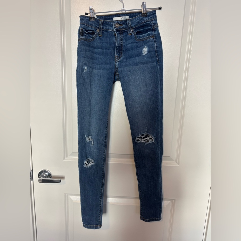 Kancan Medium Wash Ripped Skinny Jeans 24